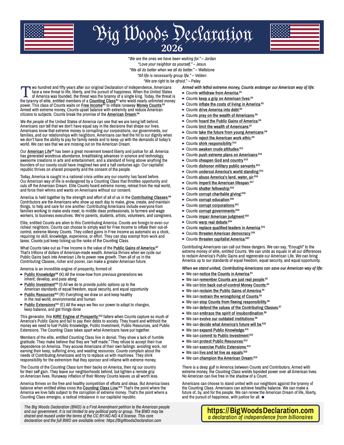 Core BWD on one page